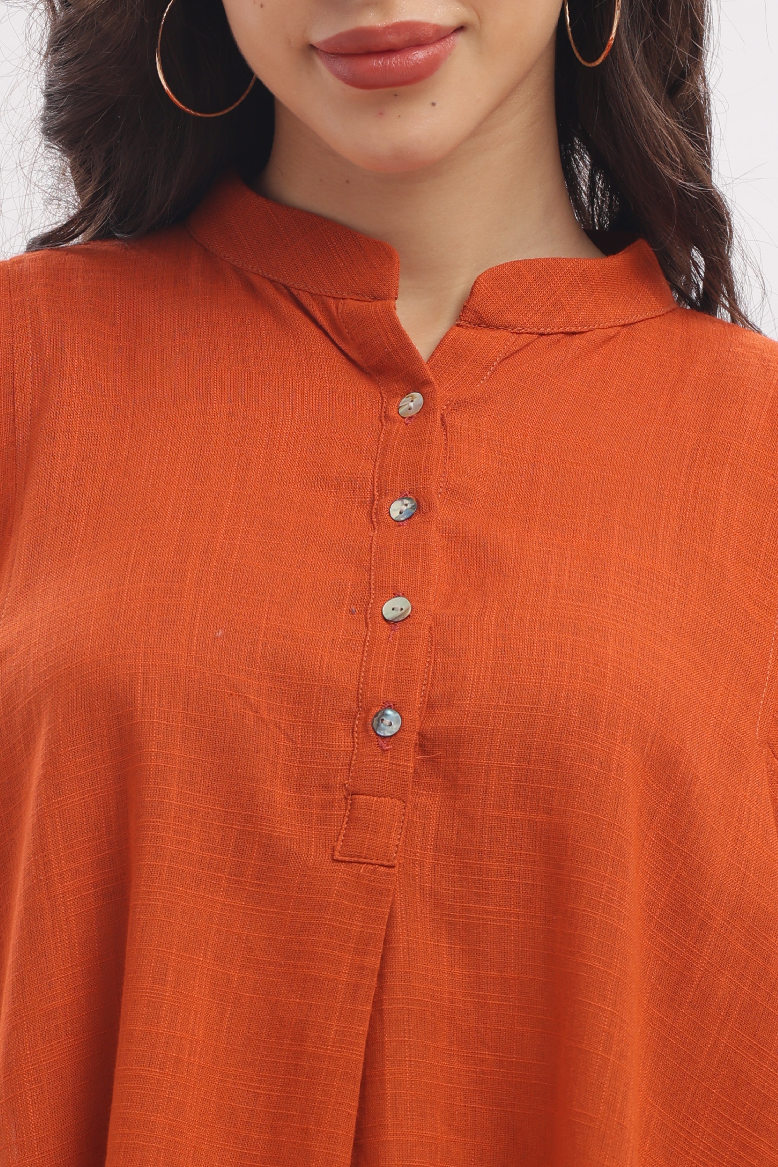 TSR  Teracotta peplum top