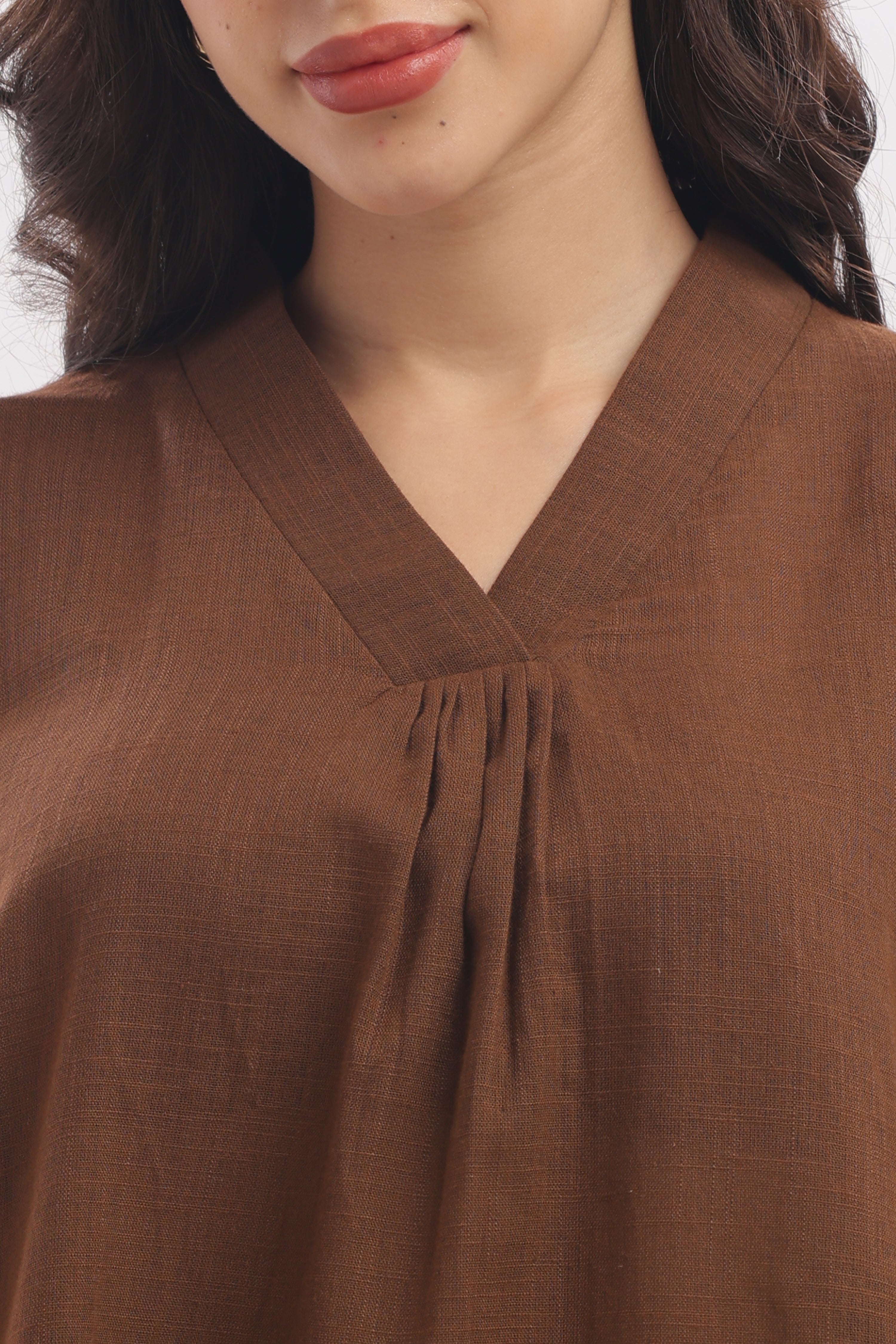 TSR coffee brown peplum top