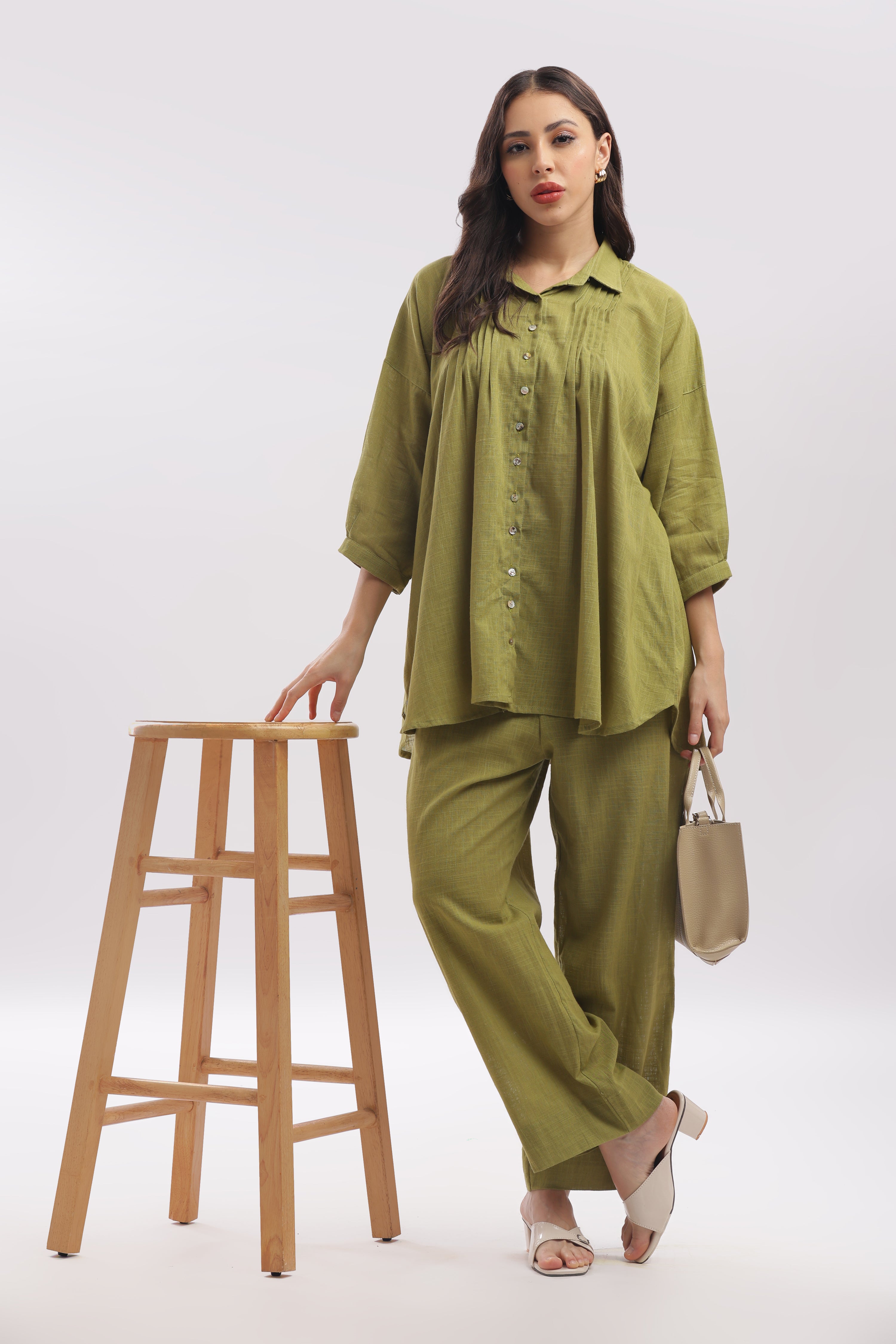 TSR light olive anti fit shirt