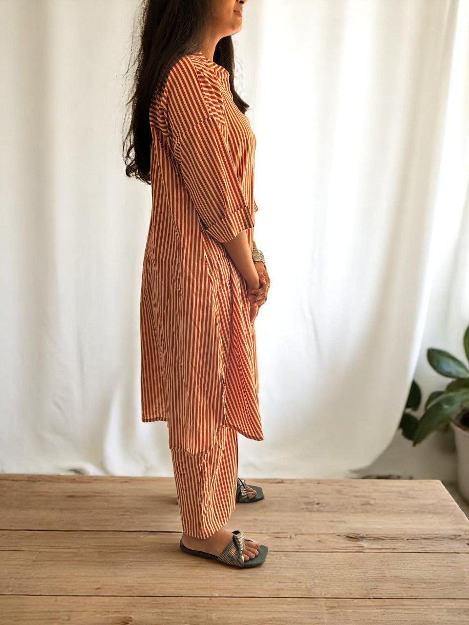 brown stripes cordset