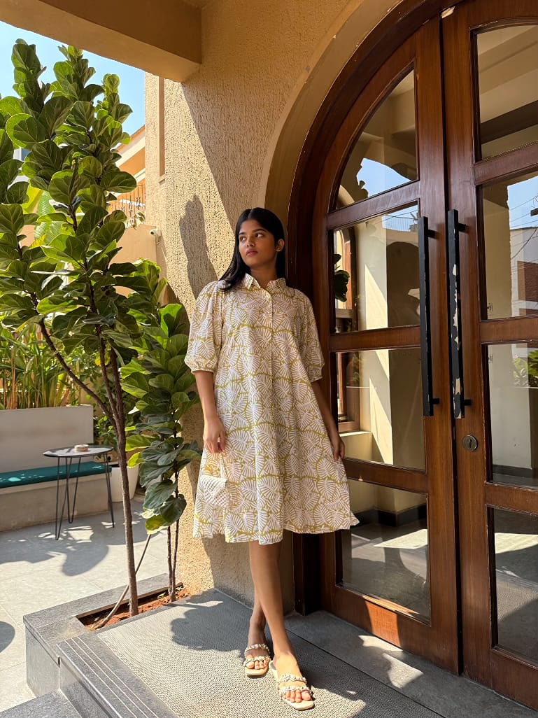 Hand block dress