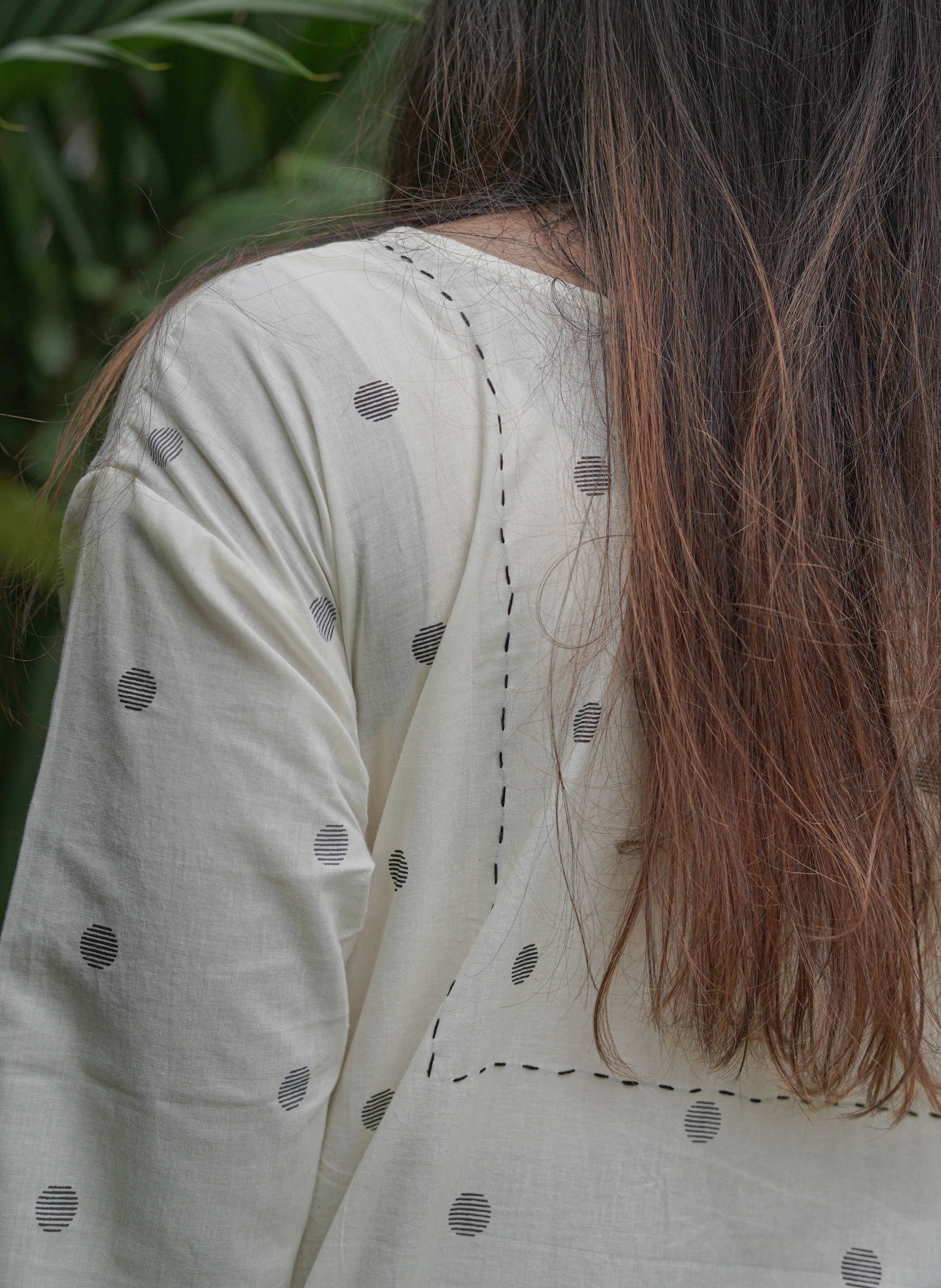 Off white polka dress