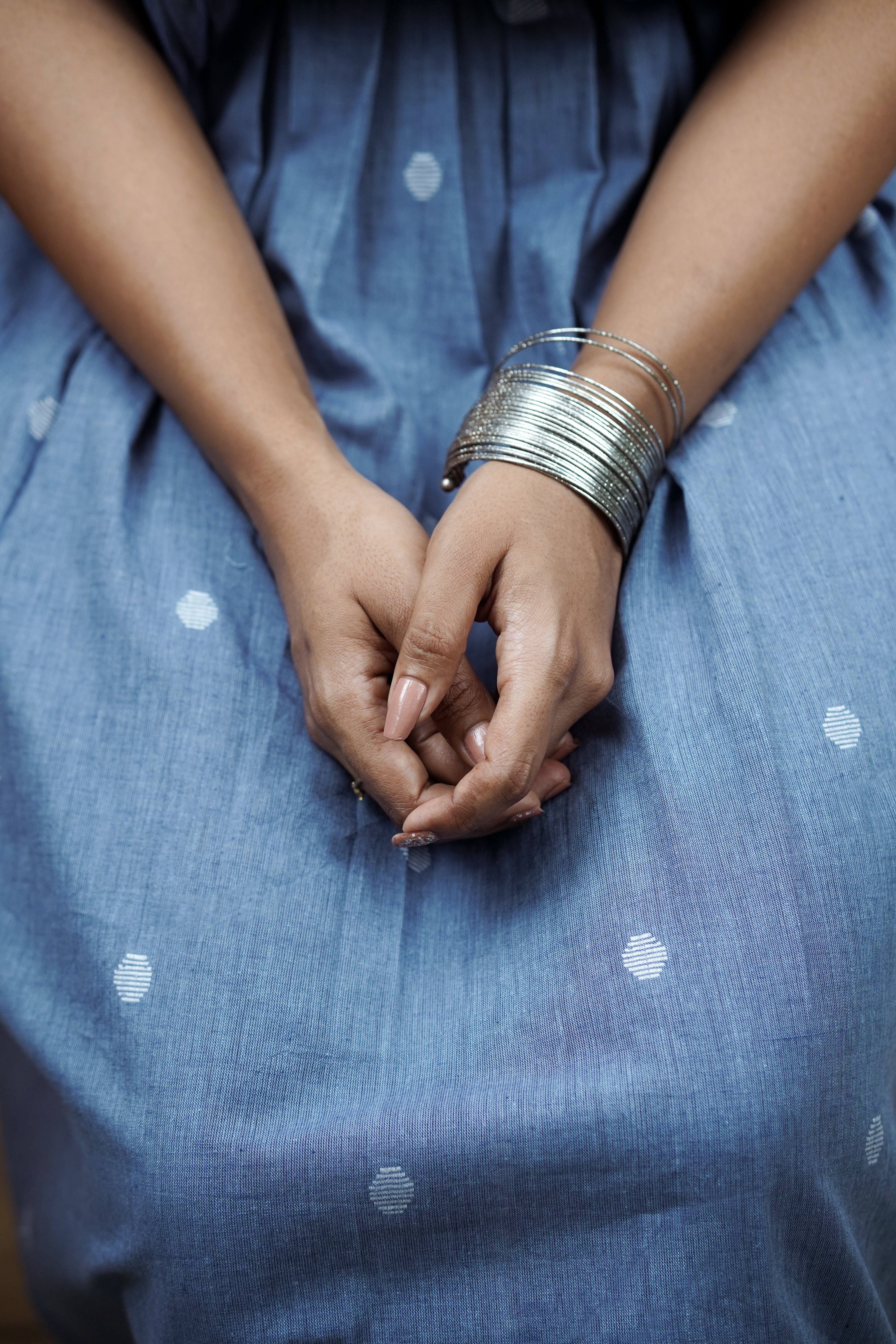 Blue polka dress